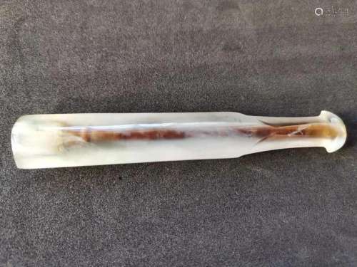 QING DYNASTY JADEITE CARVING CIGARETTE HOLDER