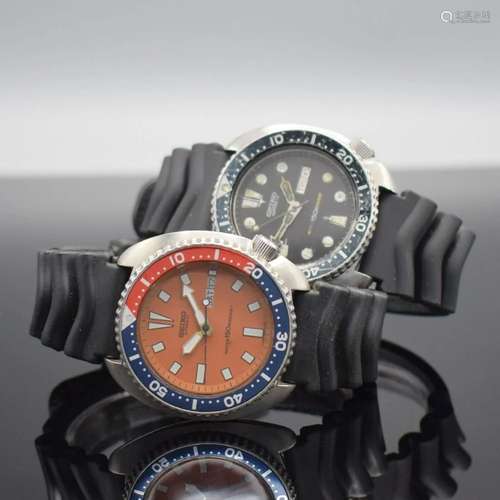 SEIKO 2 diver watches in steel, Japan around 1980