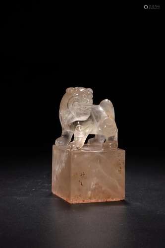 CRYSTAL CARVING AUSPICIOUS LION SEAL