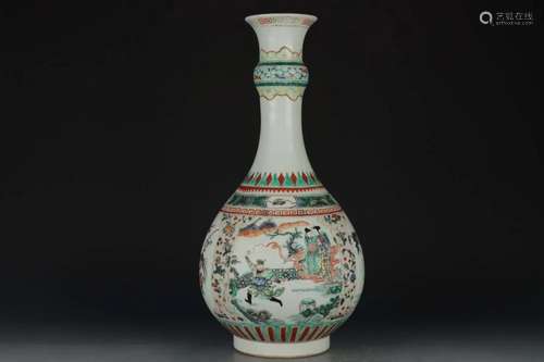 WUCAI OPENFACE 'FIGURES' PORCELAIN VASE