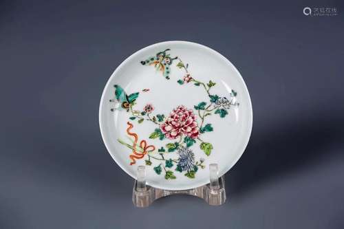 FAMILLE ROSE FLORAL PLATE