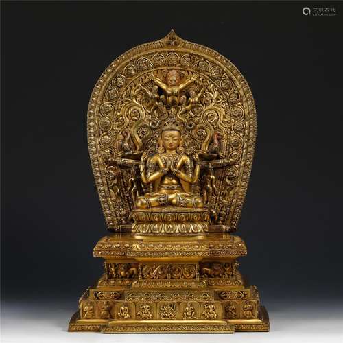 A Gilt Bronze Buddha Statue