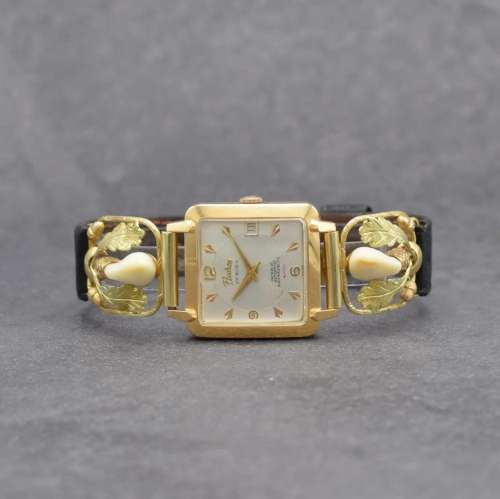 FLEURON Antimagnetic 18k pink gold wristwatch