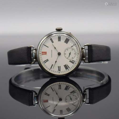LONGINES early manual wound silver gents wristwatch