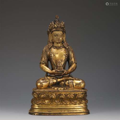 A Gilt Bronze Buddha Statue