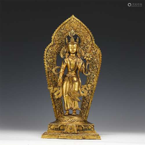 A Gilt Bronze Buddha Statue