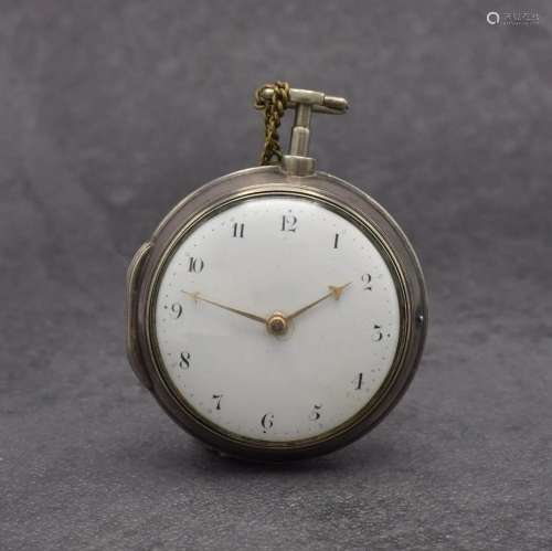 THO. ROBINSON verge pocket watch with metal chain