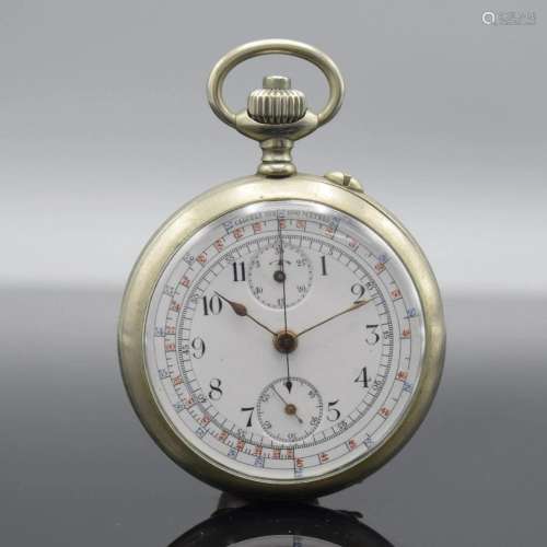 Open face pocket watch with chronograph
