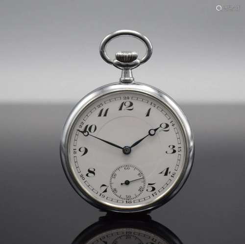 Open face nickel pocket watch