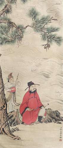 A Chinese Painting of Figures under Pine