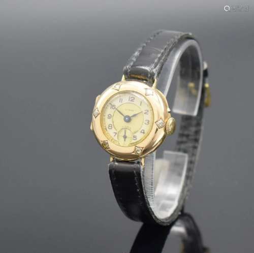 14k pink gold ladies wristwatch signed Coinor