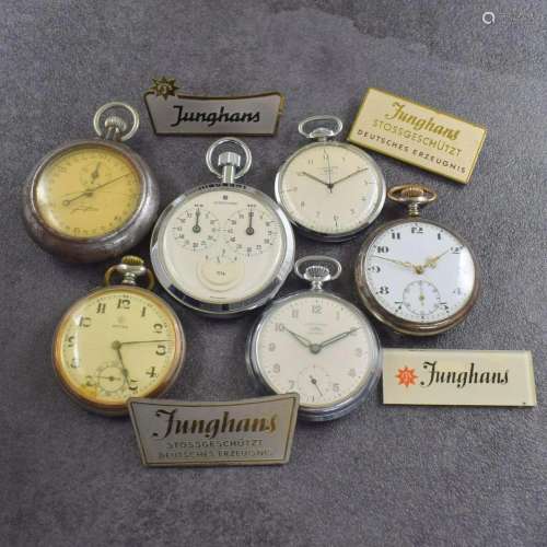 Junghans set of 4 pocket watches, 2 stop watches ...