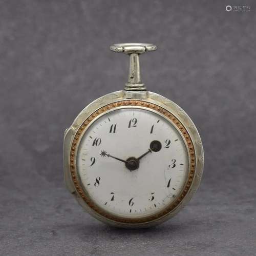 Alpine silver verge pocket watch, around 1800