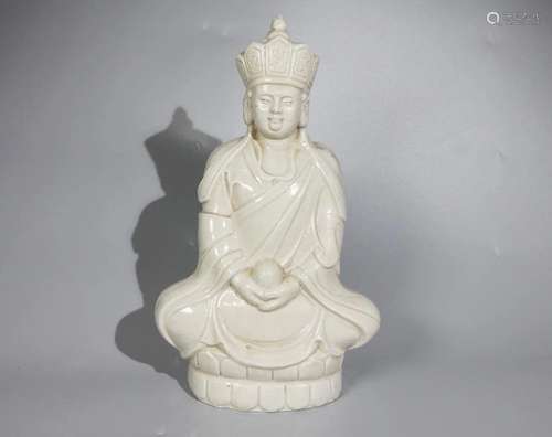 WHITE GLAZED PORCELAIN FIGURINE