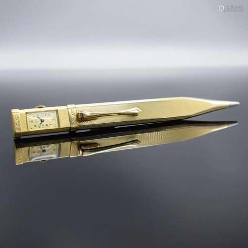 BUCHERER gilded mechanical pencil with watch