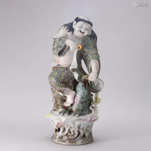 A Famille Rose Figural Porcelain Decoration