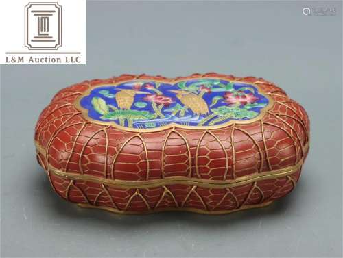 A Chinese Famille Rose Porcelain Lidded Container with