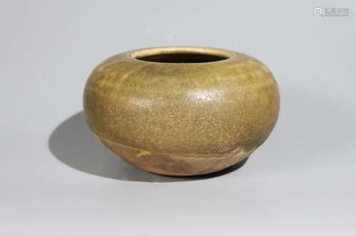 BROWNISH YELLOW GLAZE WATER POT