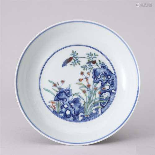 A Doucai Floral Porcelain Plate