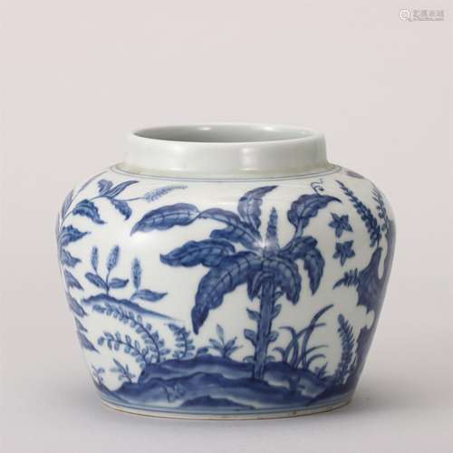 A Blue and White Porcelain Jar