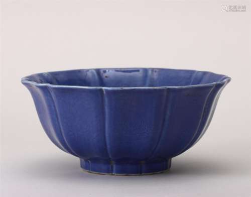 A Blue and White Incised Fish and Lotus Porcelain Bowl