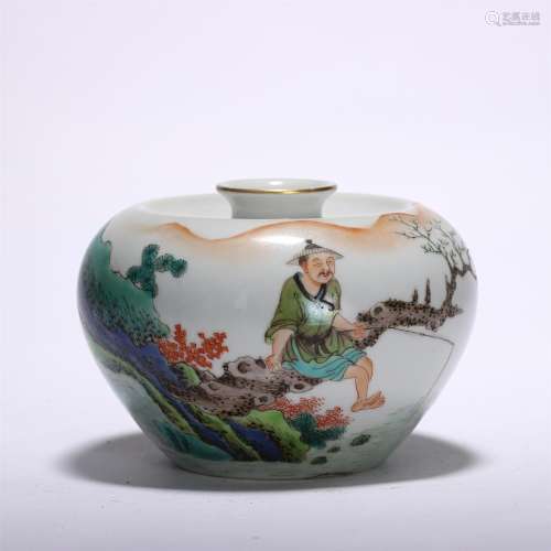 A Famille Rose Figure Story Porcelain Zun Vase