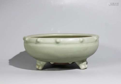 LONGQUAN WARE CELADON GLAZE DRUM-STUD CENSER