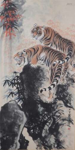 A Chinese Painting of Tigers