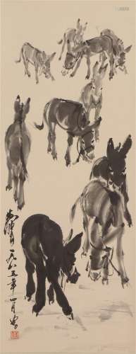 A Chinese Painting of Donkeys