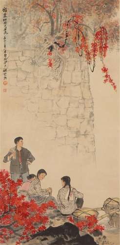 A Chinese Painting Depicting Figures Story