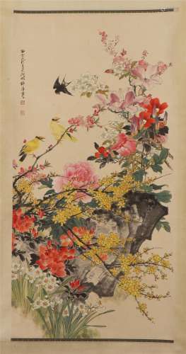A Chinese Painting of Floral and Bird