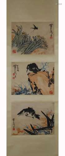 PAN TIANSHOU, PAINTINGS OF BIRD AND FLOWER