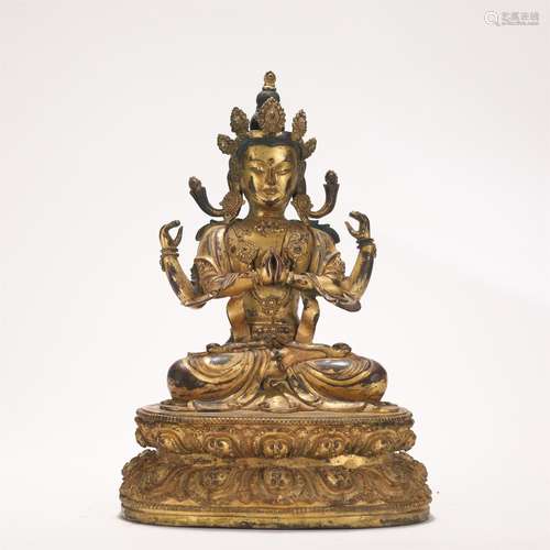 A Gilt Bronze Buddha Statue