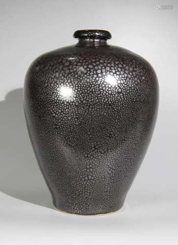 BLACK GROUND OIL-DRIP PATTERN MEIPING VASE