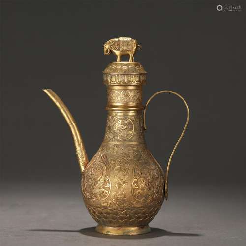 A Gilding Bronze Ewer