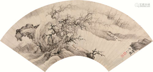 1894～1953 吴琴木 静观 扇片 设色纸本