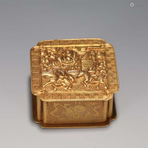 A Gilt Bronze Box with Cover