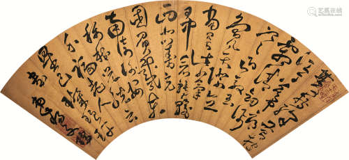 1572～1625 杨涟 书法 水墨纸本 泥金扇片