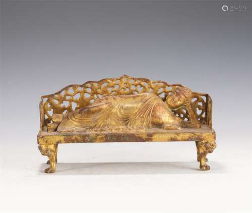 A Gilding Lying Buddha Decoration