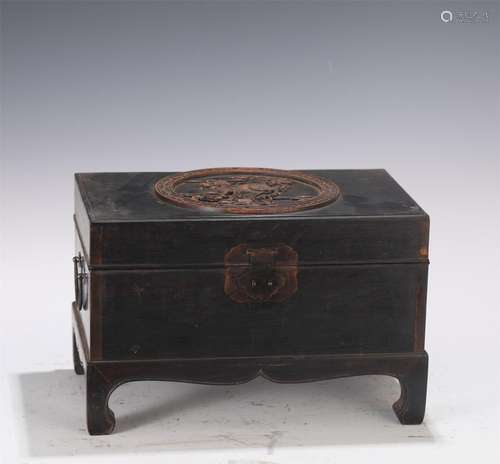 A Footed Hardwood Box with Cover