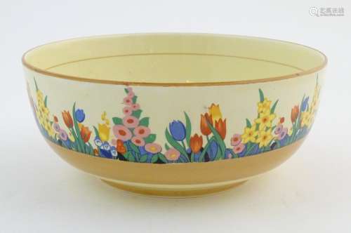 An Art Deco bowl, the outer decorated with floral …