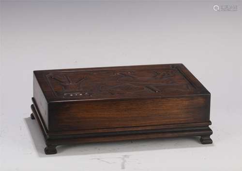 A Redtangular Hardwood Box and Cover