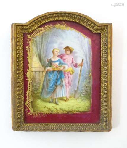 A Continental Limoges style plaque with hand paint…