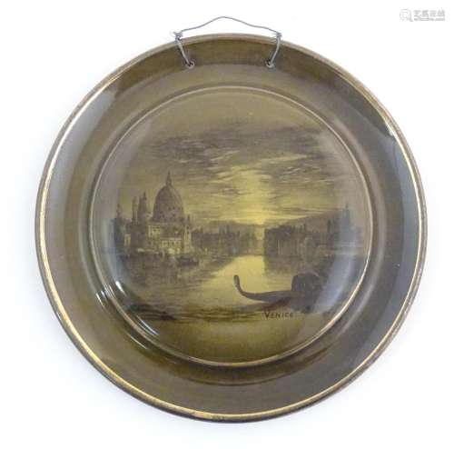 A Royal Vistas Ware plate / wall plaque decorated …