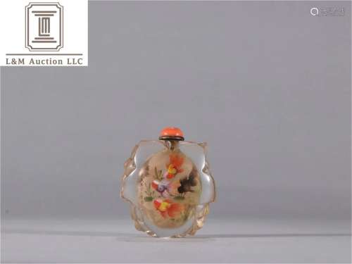 A Chinese Colored Glaze Fish Patterned Snuff Bottle
