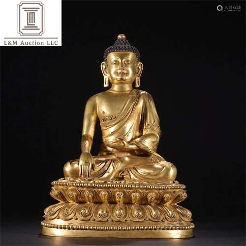 A Chinese Gilt Bronze Buddha Statue