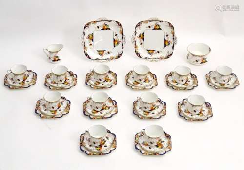 A quantity of Grafton & Sons tea wares decorated w…