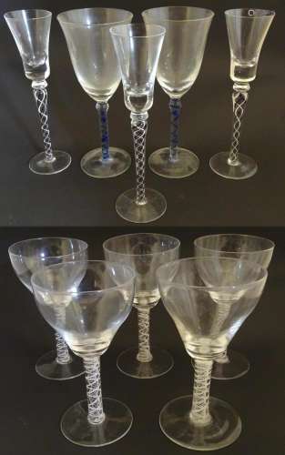 Drinking glasses : A quantity of assorted pedestal…