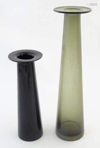 Two mid century Scandinavian art glass vases of st…