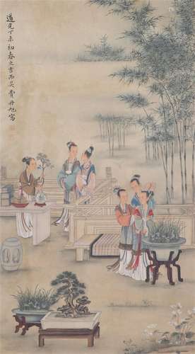 A Chinese Painting of Ladies in the Garden